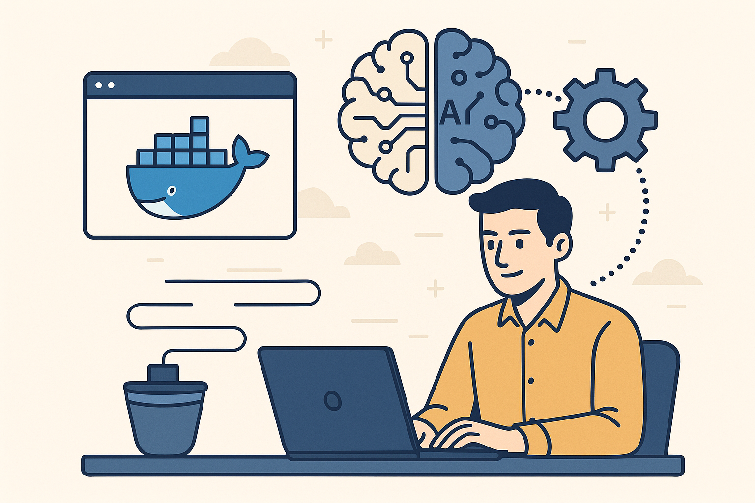 Docker ComposeによるAI基盤構築図